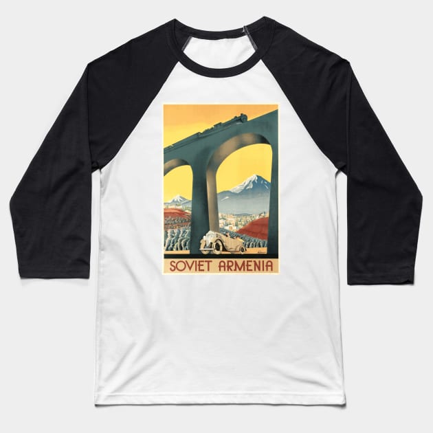 Vintage Travel Poster - Soviet Armenia Baseball T-Shirt by Naves